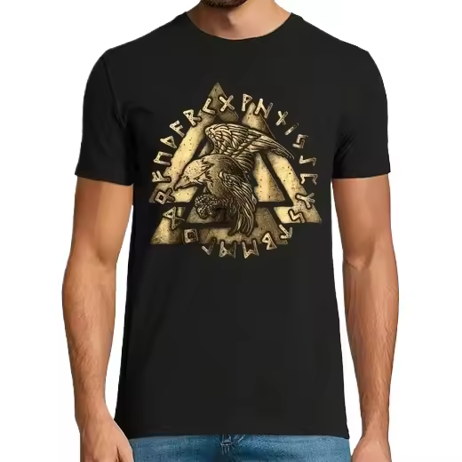 Hugin. Odins Raven Camisetas hombre clásica premium de vikingos - 1
