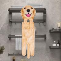 Toallas de mano creativas para perros de dibujos animados, toalla colgante absorbente suave de 60cm, toallas de animales simuladas de secado rápido engrosadas - details 3