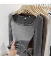 Camiseta ajustada de algodón para mujer, Top corto de manga larga, camiseta Sexy blanca Y2k para primavera y otoño - details 30