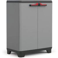Armario de estilo alto | Armario alto de almacenamiento | Resina | 2 puertas y 3 estantes regulables en altura | Color Gris/Negro | 173 x 68 x 39 cm - details 8