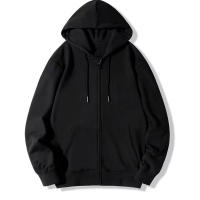 Sudadera De Capucha Con Cremallera Para Hombre Color Sólido Estilo Clásico Abrigo Casual De Temporada Otoño-caso - details 2
