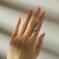 Conjunto de anillos celestiales de Sol y Luna, Anillo brillante De Sol y Luna con Baño de Oro/Plata de 14 K - details 2