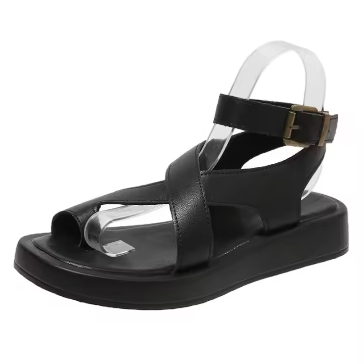 Sandalias planas de mujer romanas, zapatos de verano. - 1