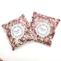 1 bolsa de pétalos de rosa secos, confeti, decoración para fiesta de boda, pétalos reales biodegradables, suministros hechos a mano - details 3