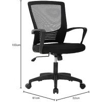 Silla de Oficina o Escritorio ergonómica con Soporte Lumbar y Respaldo de Malla Transpirable. Altura Regulable. Giratoria - details 2