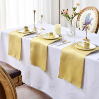 Juego de 6/12/24 servilletas de tela de poliéster satinado duradero, mantel grueso reutilizable para cocina, comedor, decoración de boda - details 2