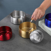 Ashtray Redondo De Acero Inoxidable Portátil Para Tabla Plata Metal Para Fumador Ash Tray De Smoker - details 4