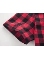 Nueva Moda de Verano 2024 Camisa A Cuadros para Hombres Estilo Rojo Y Negro Manga Corta - details 5
