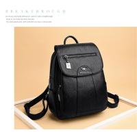 Mochila De Cuero Suave Para Mujer En 5 Colores Bolsa De Hombro Vintage Casual Viaje Mochila De Escuela Bolsa Para Damas - details 19