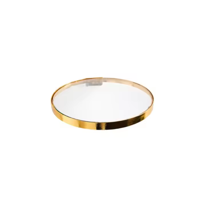 Repisa de vidrio de hierro forjado a la moda, estante flotante redondo decorativo dorado, organizador de exhibición de jarrón montado en la pared para cocina - 1