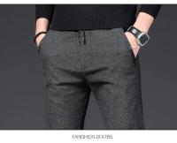 Pantalones de felpa de invierno para hombre, pantalones de negocios cálidos con cordón de terciopelo, gruesos, informales, elásticos - details 19