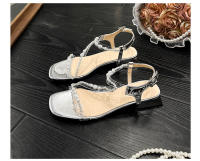 Sandalias Planas de Diamante Llamativo Estilo de Hada con Tacón Grueso Tamaño Pequeño - details 23