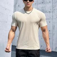 Camiseta de Fitness elástica para hombre, Camiseta deportiva ajustada de manga corta, ropa deportiva para correr - details 5