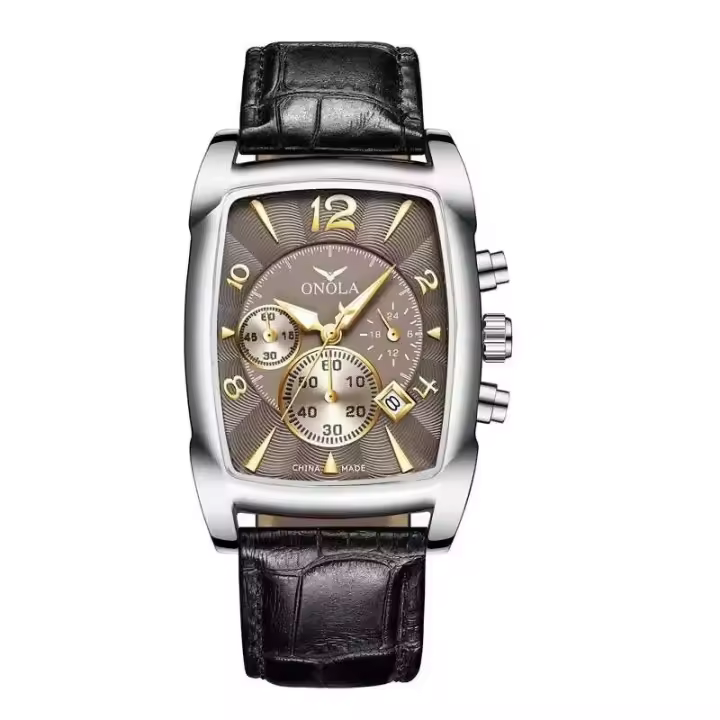 Reloj de Cuarzo ONOLA 6818 Lujo Cobertura Nocturna Cronógrafo de Moda Correa de Cuero - 1