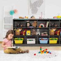Estantería Infantil de 3 Niveles Organizador de Juegos de Madera Mueble Multiuso para Libros y Juegos 122 x 32 x 93 cm Blanco - details 13