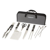Juego de utensilios de acero inoxidable clásico de chefs set de 10 piezas con cuchara cacerola tenedor cuchillo tijeras y 4 broches para camping - details 0