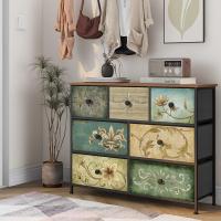 Mueble de Almacenamiento Cómodo con 9 Cajones Diseño Industrial de Metal con Superficie de Madera y Cajones de Tela para Sala de Estar, Habitación Infantil, Pasillo Estilo Rústico - details 13