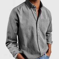 Camisa Hombre primavera-verano casual minimalista Camisa informal de otoño para hombre, camisa con cuello vuelto, a la moda, para exteriores - details 3