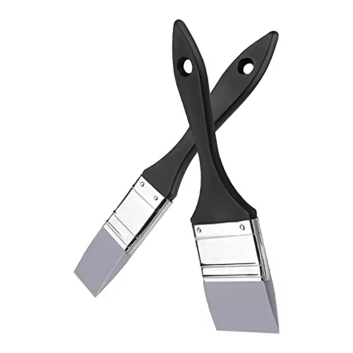 Pinceles planos de silicona para pintura acrílica, brochas moldeadoras de silicona anchas y estrechas para arte, juego de pinceles sólidos, 2 piezas - 1