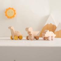 Juguete educativo Montessori para bebé, juguete de madera de haya, bloque de dinosaurio de dibujos animados, coche, juego de - details 16