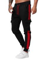 Pantalones de hombre, pantalones de chándal elásticos, cordones, fitness, pantalones de chándal, patchwork, athleisure, multibolsillos, acolchados, pantalones de trabajo gruesos, pantalones colorblocked para hombre - details 6
