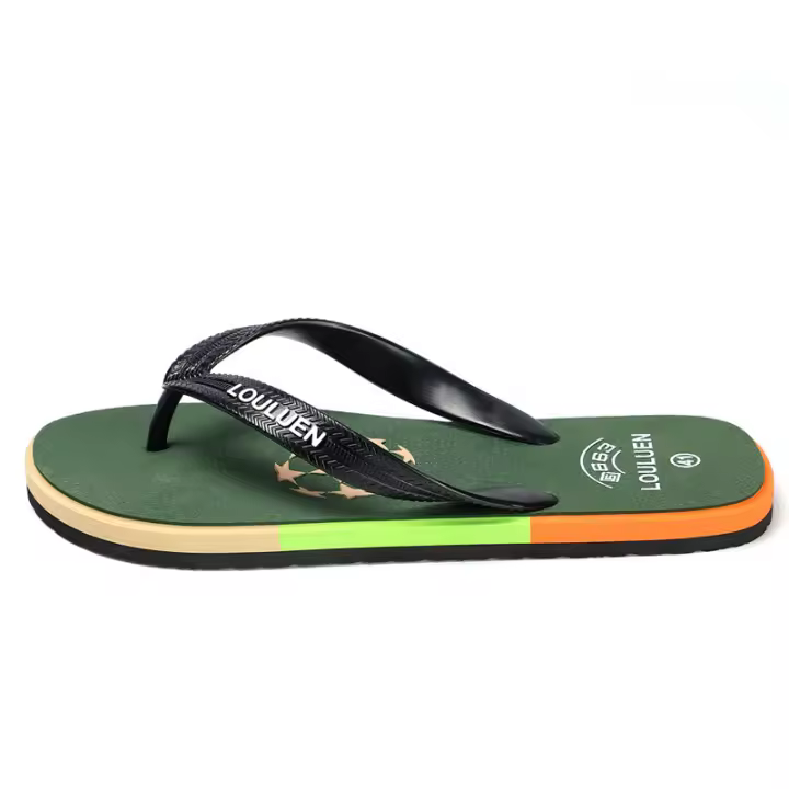 Chanclas de goma para hombre, zapatillas de playa informales al aire libre, sandalias con pasador - 1