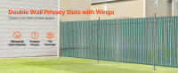 SucceBuy Listones de privacidad con bloqueo inferior, listones verticales de doble pared con alas para valla de eslabones de cadena, listones altos de HDPE para jardín, granja - details 0