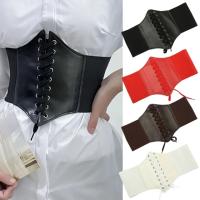 Cinturón de Corset Ajustable Diseño Ancho de Cuero PU con Encaje Gótico - details 2