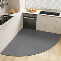 Alfombrilla absorbente para esquina de cocina, felpudo largo con ventilador de diatomita, suave, lavable, antideslizante, para entrada de baño - details 1