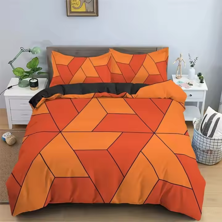 Funda de Edredón Geométrica Trapezoidal de Polyester Juego de Ropa de Cama Moderna Sencilla - 1