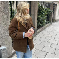Ropa de mujer europea y americana, superventas en AliExpress, chaqueta de tela de ante Retro - details 9