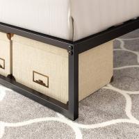 Cama 135x190 cm - Altura 36 cm con almacenamiento debajo de la cama - Estructura de cama de plataforma de metal - Blanco - details 15