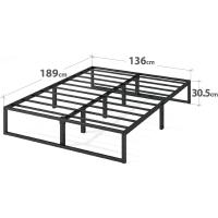 Cama 135x190 cm - Altura 36 cm con almacenamiento debajo de la cama - Estructura de cama de plataforma de metal - Blanco - details 10