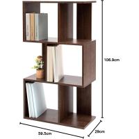 Estantería decorativa/estantes flotantes/Estantería de madera/Estantería con 4 estantes, oficina,modular, sala de estar, biblioteca - Display Shelf SRK-W3 - Marrón ceniza - details 15