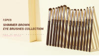 Jessup-Juego de brochas de maquillaje profesional, 15 piezas, sombra de ojos, corrector vegano, delineador de cejas, brocha de mezcla marrón, T499 - details 0