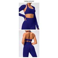 Sujetador deportivo de estilo europeo y americano con cuello halter, alta elasticidad, nylon mate, gran espalda abierta, top de yoga para mujeres - details 10