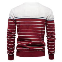 Suéter de manga larga de punto a rayas para hombre, Jersey informal de cuello redondo, nuevo - details 8