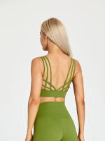 SHINBENE-Sujetador deportivo con tirantes para mujer, sostén deportivo con escote en V, espalda cruzada, acolchado, entrenamiento, Yoga - details 20