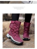 Botas de nieve impermeables para mujer, botines de piel cálida, con plataforma, color negro, a la moda, Invierno - details 22