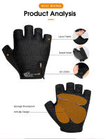 WEST BIKING-guantes de medio dedo para ciclismo, antideslizantes, para ciclismo de montaña y carretera, para hombre y mujer - details 3