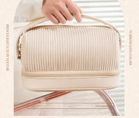 Bolsa de almacenamiento de accesorios de maquillaje para mujer, organizador de artículos de tocador de viaje, resistente al agua, lápices labiales, brochas, estuche de gran capacidad - details 0