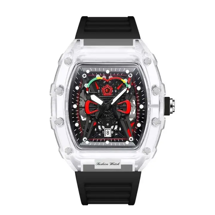 Reloj de pulsera de cuarzo para hombre, de lujo, Premium, tendencia automática, resistente al agua, transparente, luminoso, novedad de 2025 - 1