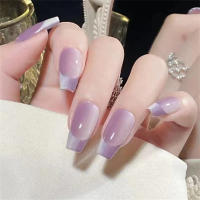 Uñas postizas reutilizables para el hogar, uñas prensadas púrpuras degradadas, dulces y encantadoras, uso de manicura DIY - details 1