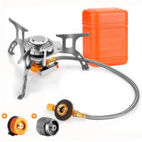 Camping Gas Stove, 3500W Portable Backpacking Stove with Piezo Ignition, Portable Burner, Camping Stove Adapter and Carrying Cas - details 3