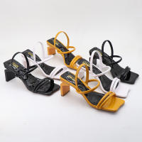 Zapatos de tacón alto con correa elástica y punta cuadrada de moda - details 1