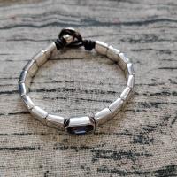 Pulsera geométrica de obsidiana negra personalizada para hombres y mujeres - details 3