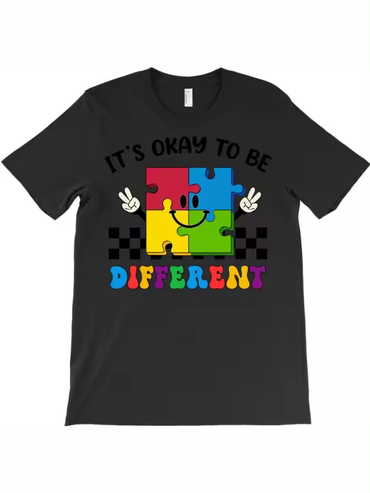Camiseta It's Okay To Be Different, regalo para papá, manga corta con cuello redondo suave y cómoda - 1