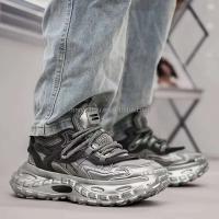 Zapatos deportivos informales de suela gruesa con logotipo de Dropshipping para hombre, zapatos deportivos de estilo para caminar de diseñador de moda - details 4