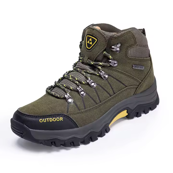 Botas de senderismo de alta calidad para hombre, zapatos de escalada cómodos para exteriores, botas de Trekking casuales deportivas antideslizantes, impermeables de gamuza - 1