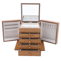Joyero de Flores Talladas de Madera De 5 Capas, Organizador de Almacenamiento de Gran Capacidad, Regalo - details 10